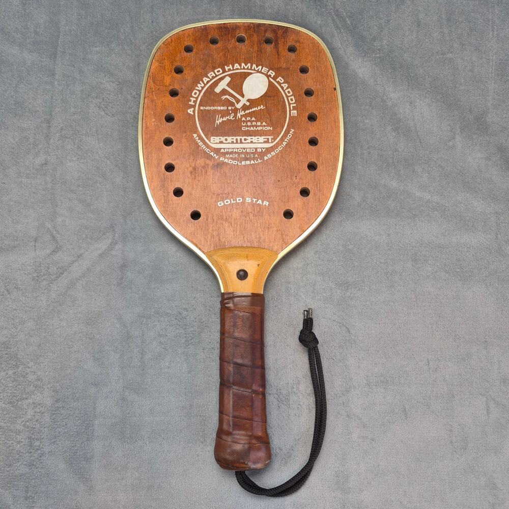 Vtg Sportcraft Howard Hammer Paddle American Paddleball Association Metal Edge